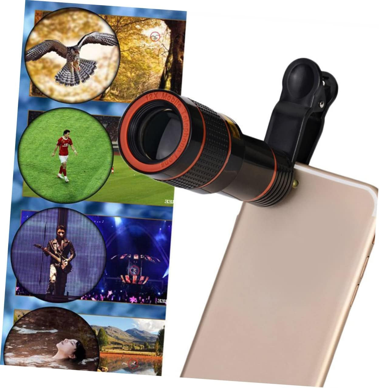 Generic 1 Set Cell Phone Camera Lens Smartphone Camera Lens Phone Camera Lens 12X Telephoto Lens Telephoto Lens with Tripod Optical Cell Phone Lens 12X Telephoto Lens Telescope Telephone  Generic   