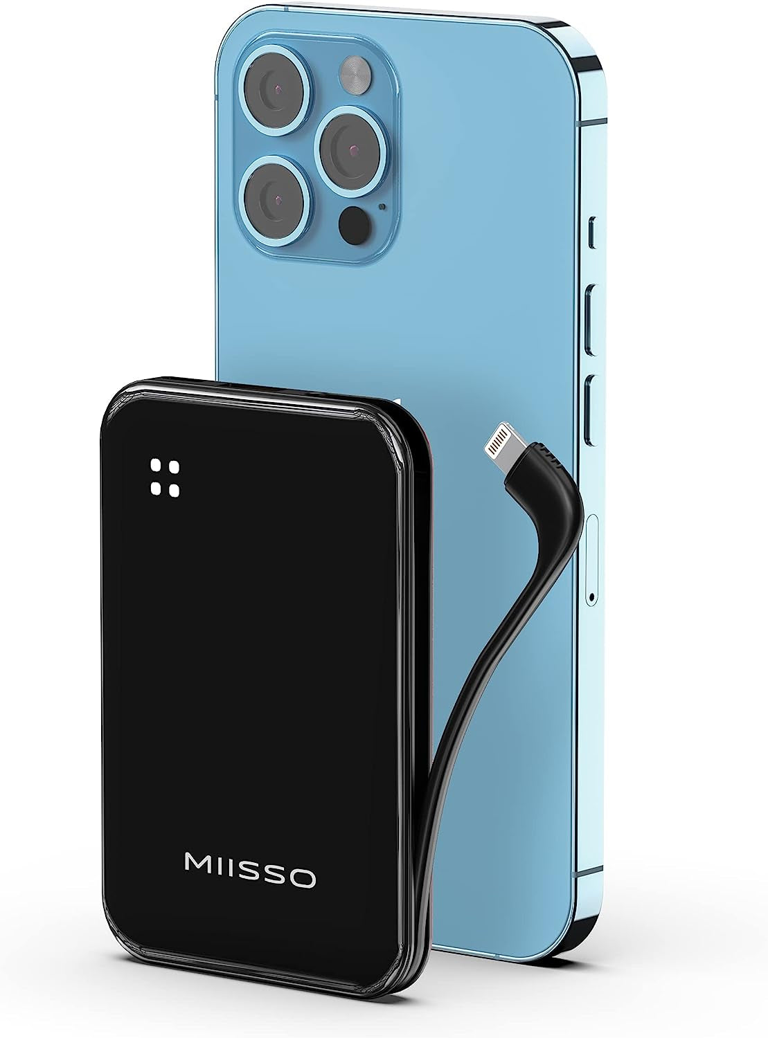 REDISONA Small Portable Charger 4500Mah Power Bank with Built-In Cable, Mini External Battery Pack Compatible with Iphone 14/14 Pro/14 Plus/14 Pro Max/13/12/11/X/8/7/6 Airpods, Red  Shenzhen Weilaishenniao Technology Co., Ltd. Black  