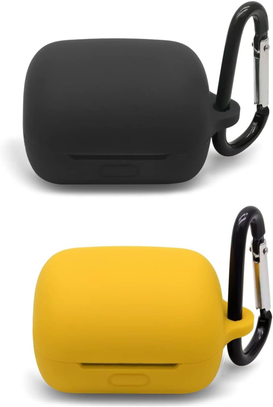 [2 Pack] Silicone Case for Sony Linkbuds WF-L900 Truly Wireless Earbud,Premium Soft Skin Cover Shock-Absorbing,Anti-Scratch Protective Case with Keychain,Black Pink  20220406sn-8 Black+Yellow  