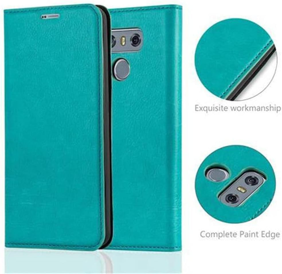 Cadorabo Book Case Compatible with LG G6 in Petrol Turquoise - with Magnetic Closure, Stand Function and Card Slot - Wallet Etui Cover Pouch PU Leather Flip  Cadorabo   