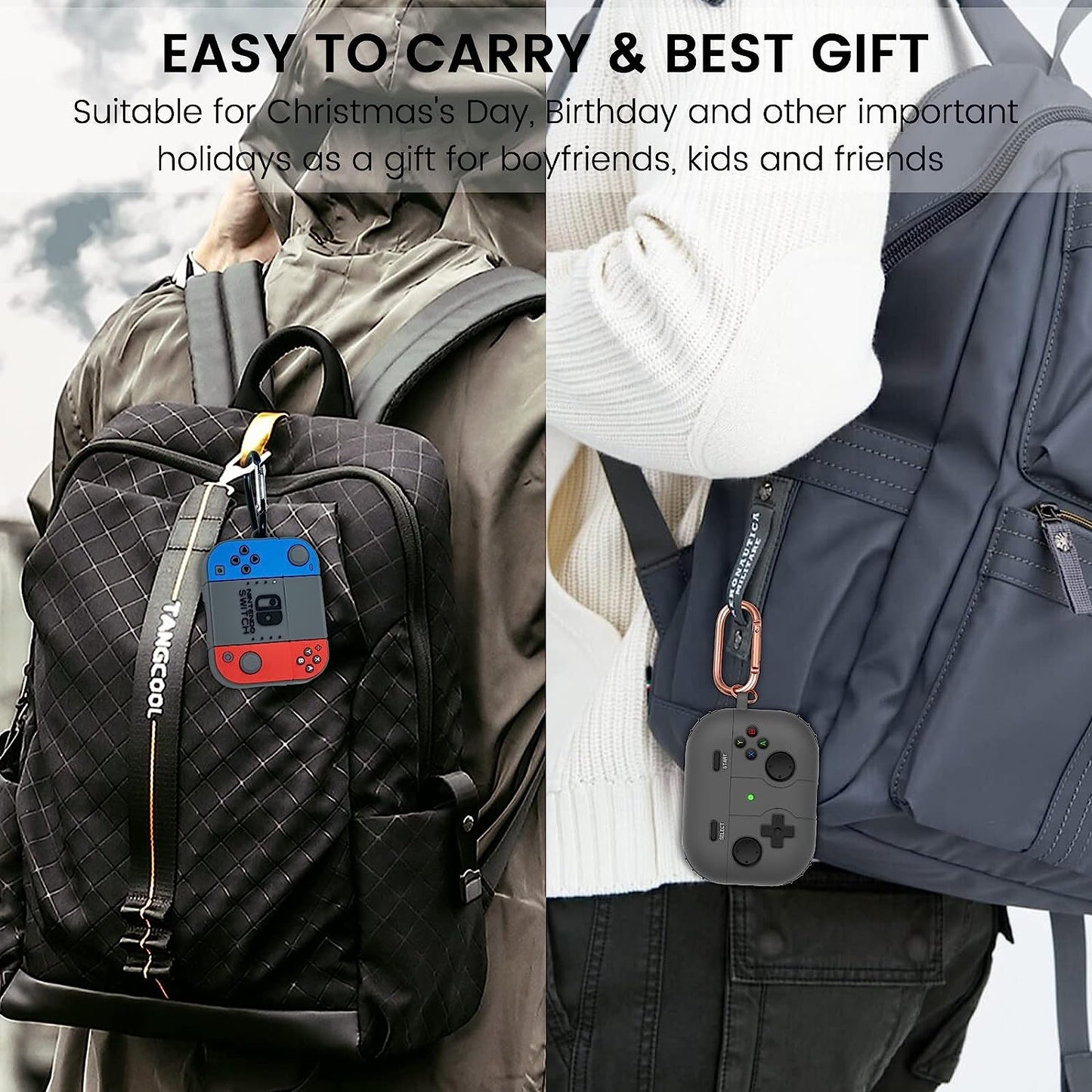 2 Pack for Airpods Pro 2Nd Generation Case, Game Console Design Fashion Cool Airpods Pro 2 Case with Keychain for Men Women Soft Silicone Protective Cover Skin for Apple Airpods Pro 2Nd Gen 2022  LDSXAY   