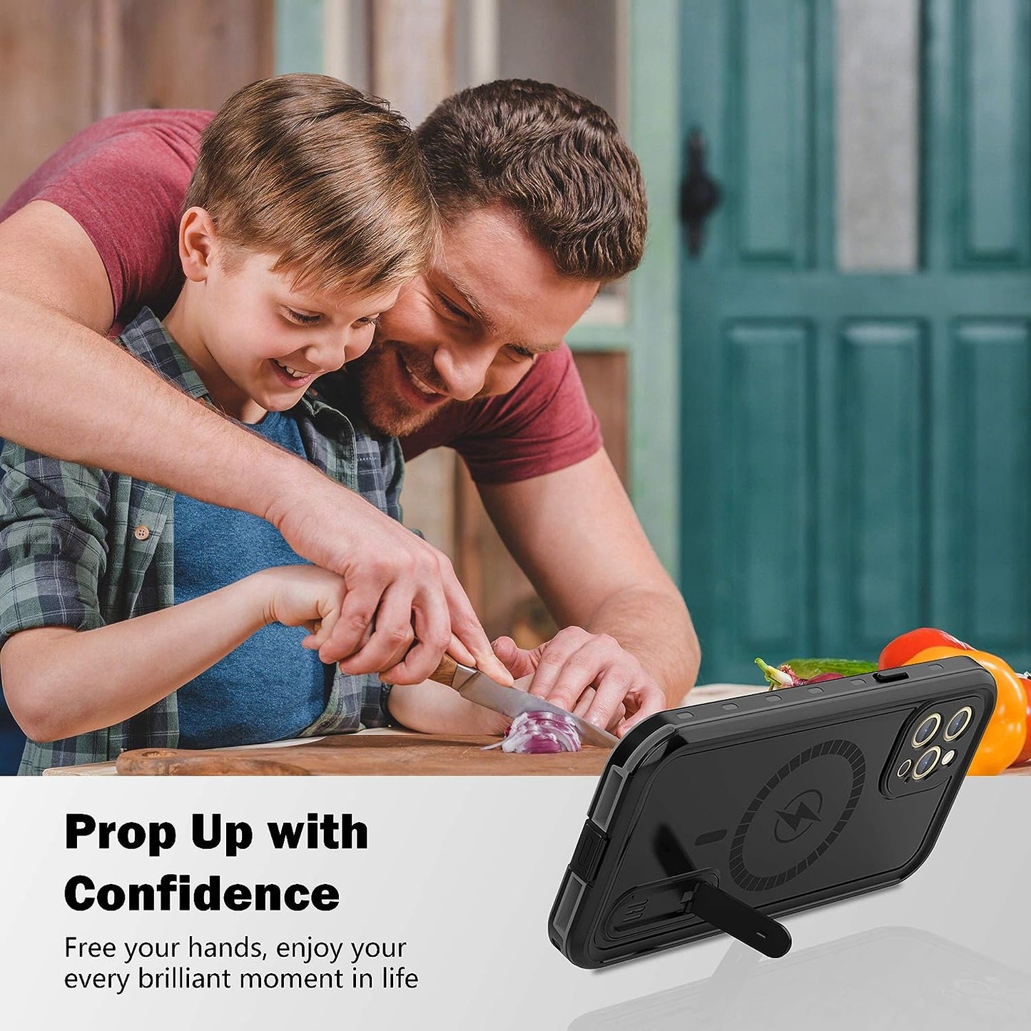 Aicase for Iphone 12 Pro Waterproof Case Compatible with Magsafe, Built-In Screen Protector and Kickstand, 38-Magnets IP68 Certified Full Body Shockproof Drop Protection Underwater Protective Cover  AICase   