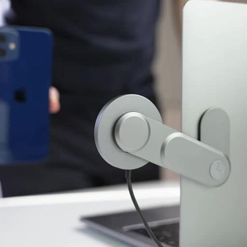 Rolling Square Edge Full Kit with Cell Phone Holder, 15W Magnetic Wireless Charger, and 280-Lumen Laptop Monitor Light for Zoom Meetings, Carrara White  Rolling Square   