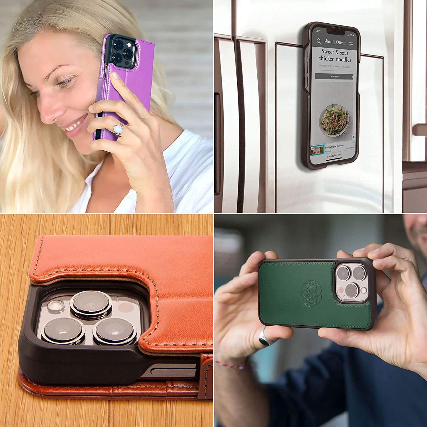 Dreem Fibonacci 2-In-1 Wallet Case for Apple Iphone 14 plus - Luxury Vegan Leather, Magnetic Detachable Shockproof Phone Case, RFID Card Protection, Magsafe Compatible - Black  dreem   