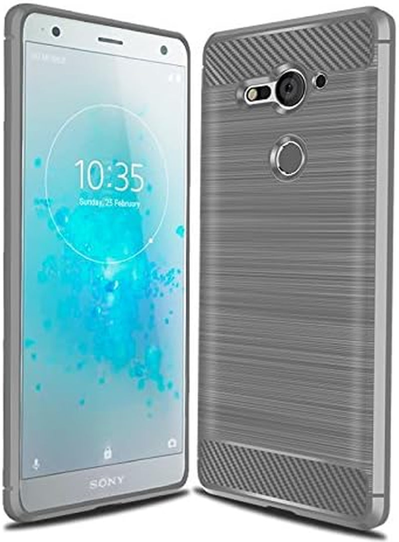 Cruzerlite Case Compatible with Cellphone Sony Xperia XZ2 Compact Case, Carbon Fiber Shock Absorption Slim Case Compatible with Cellphone Sony Xperia XZ2 Compact (2018) (Red)  Cruzerlite Gray  