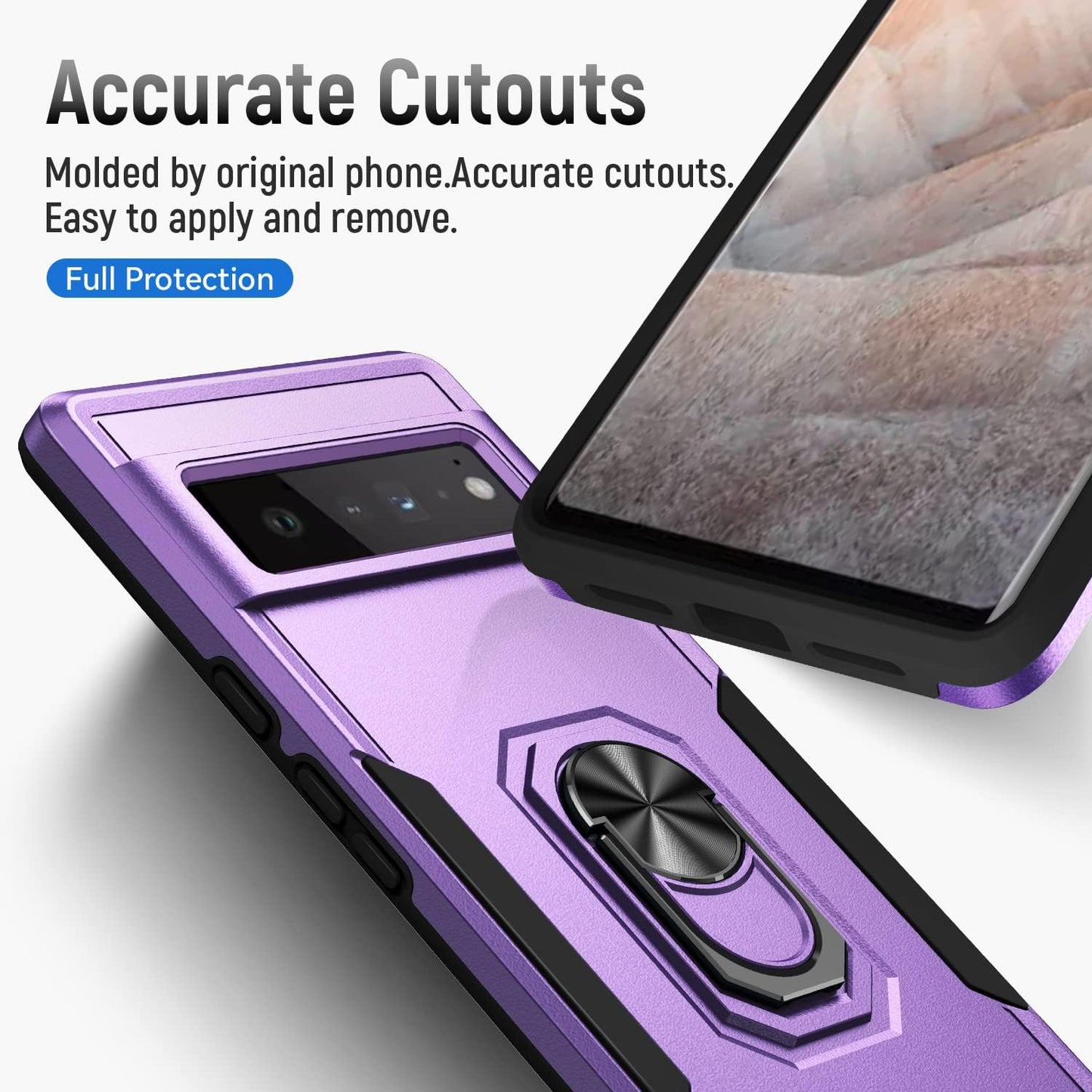 ZICSNE Designed Case for Google Pixel 6 Pro, Shockproof Compatible for Google Pixel 6 Pro (6.7 Inch) & Pixel 6 Pro 2021 Case Not Compatible with Google Pixel 6 (6.4 Inch) (Purple)  ZICSNE   