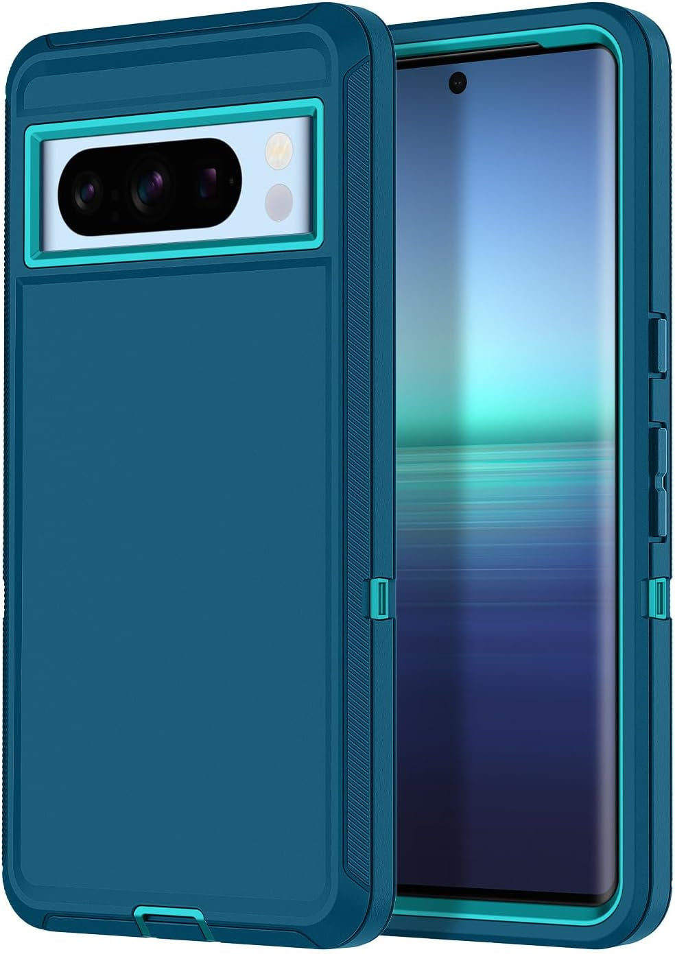 I-HONVA for Google Pixel 8 Pro Case Shockproof Dust/Drop Proof 3-Layer Full Body Protection [Without Screen Protector] Rugged Heavy Duty Durable Cover Case for Google Pixel 8 Pro 6.7" 2023,Purple/Pink  I-HONVA Turquoise  