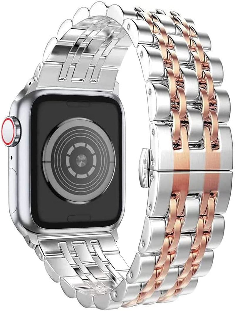 Amzaokay Band Compatible for Apple Watch Series Ultra SE Series 8 7 6 5 4 40Mm 41Mm 44Mm 45Mm 49Mm/ Series 3 2 1 38Mm 42Mm for Women Men,Stainless Steel Band for Iwatch Replacement Strap  AmzAokay Rose Gold 41mm/40mm/38mm 