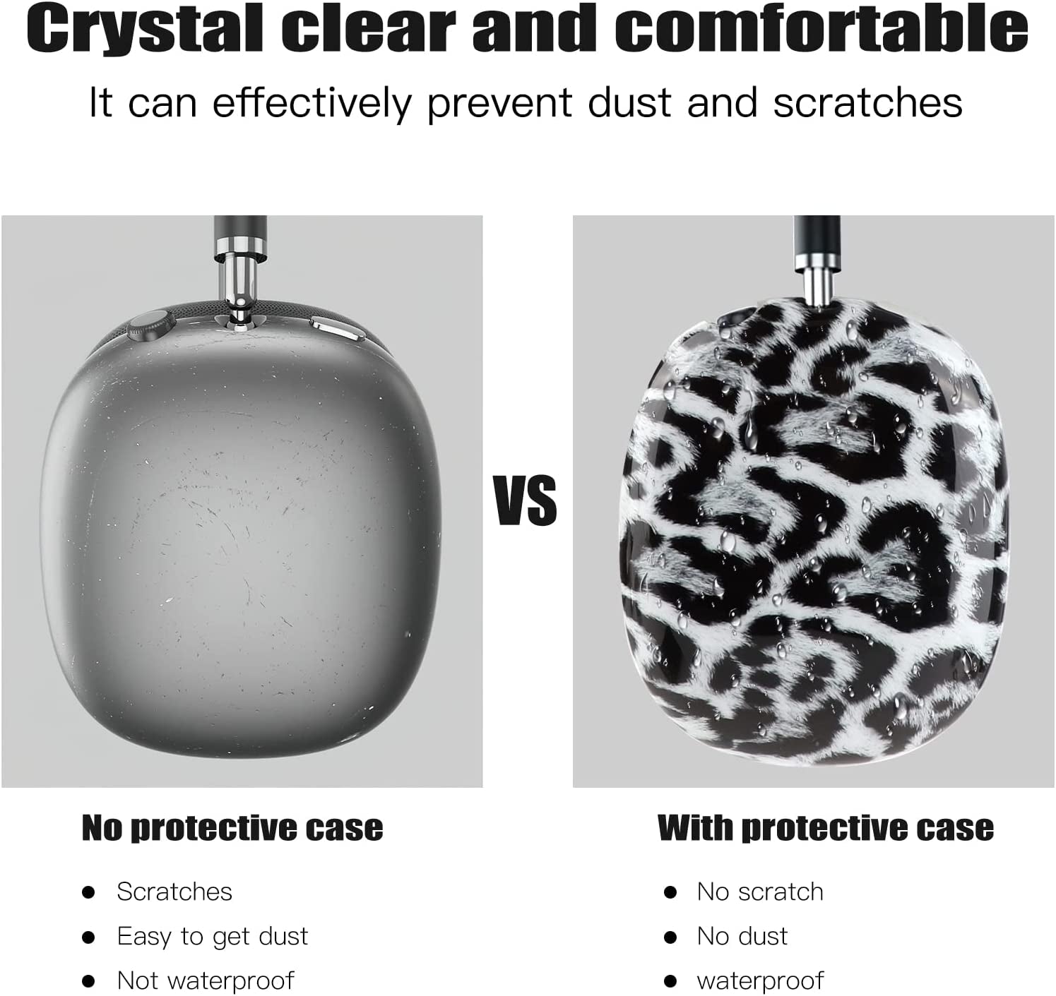 OOTSR Airpods Max Case Cover,Leopard Print Ear Cups Cover for Airpods Max,Skin Protector Cover for Apple Airpods Max(White)  OOTSR   