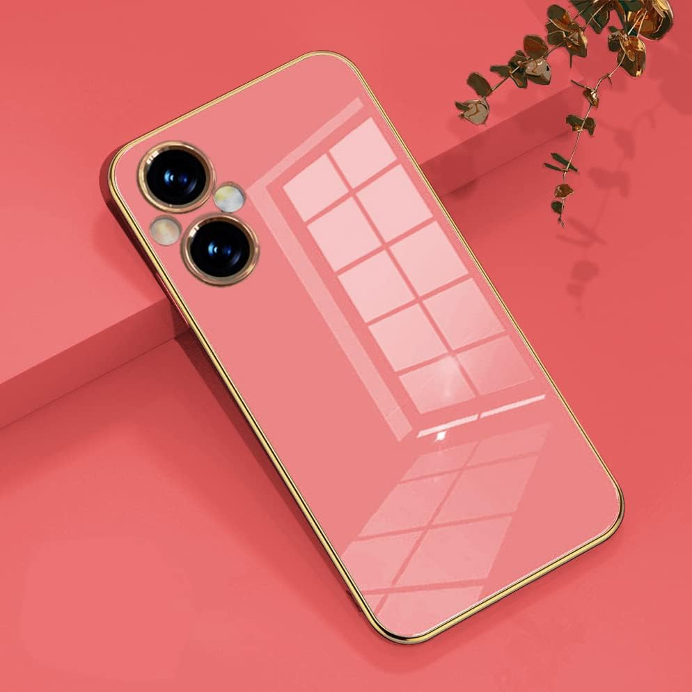 Wousunly Compatible with Oneplus Nord N20 5G Case Silicone Pink, Plating Phone Oneplus Nord N20 5G Case Shockproof Thin and Soft Cover (Red)  Wousunly   