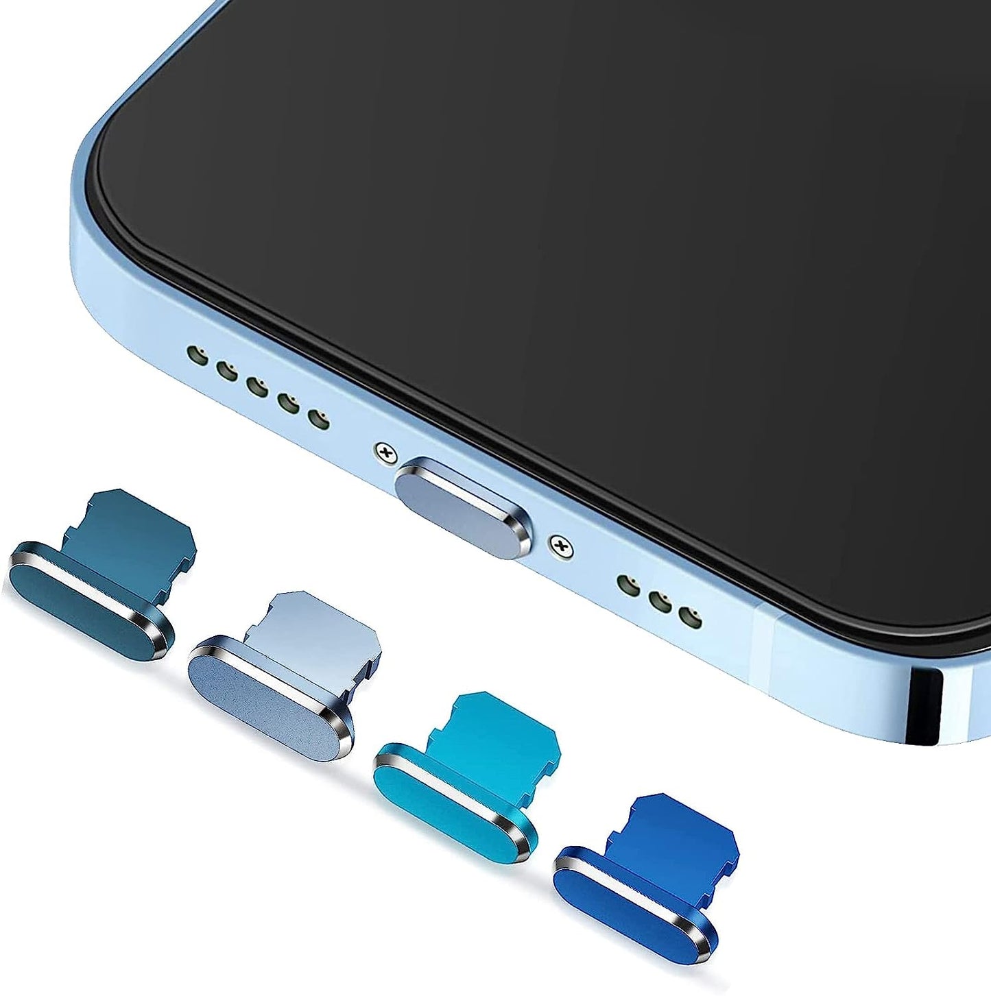 4 Pieces anti Dust Plugs,Iphone Plug Cover Iphone 7 plus Charger Plug Protector Iphone Dust Plug Charger Protector Charging Dust Cover Compatible Iphone 7, 8,11, 12, Max/X/Xs/Xr, Plus(Black)  Hi.FANCY Blue series 4pcs 