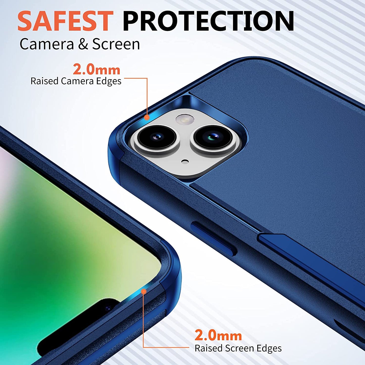 Ezanmull for Iphone 14 Case, [Shockproof] [Dropproof] [Full-Body] [2+Tempered Glass Screen Protector + 2+Tempered Camera Lens Protector] Heavy Duty Protection Phone Case for Apple Iphone 14 (Blue)  Ezanmull   