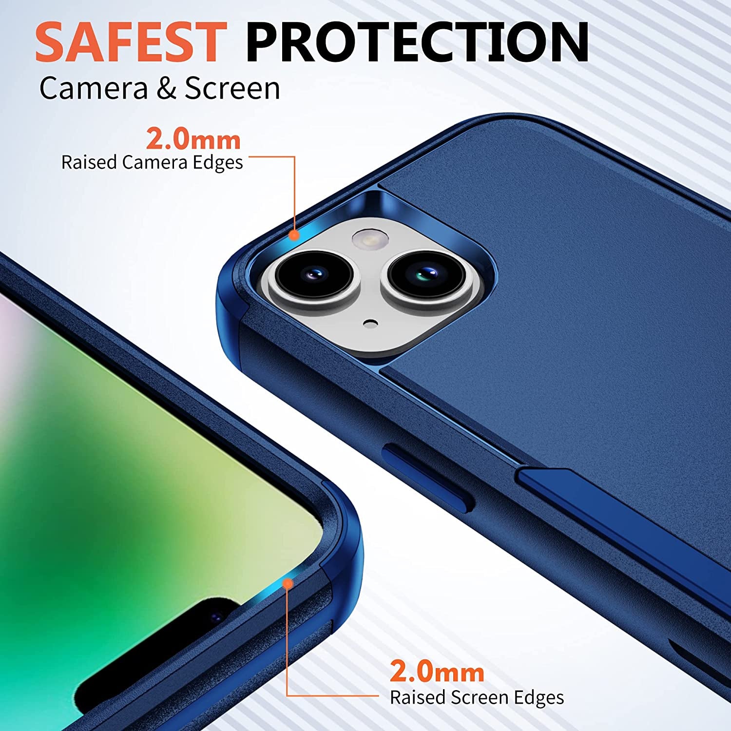 Ezanmull for Iphone 14 Case, [Shockproof] [Dropproof] [Full-Body] [2+Tempered Glass Screen Protector + 2+Tempered Camera Lens Protector] Heavy Duty Protection Phone Case for Apple Iphone 14 (Blue)  Ezanmull   