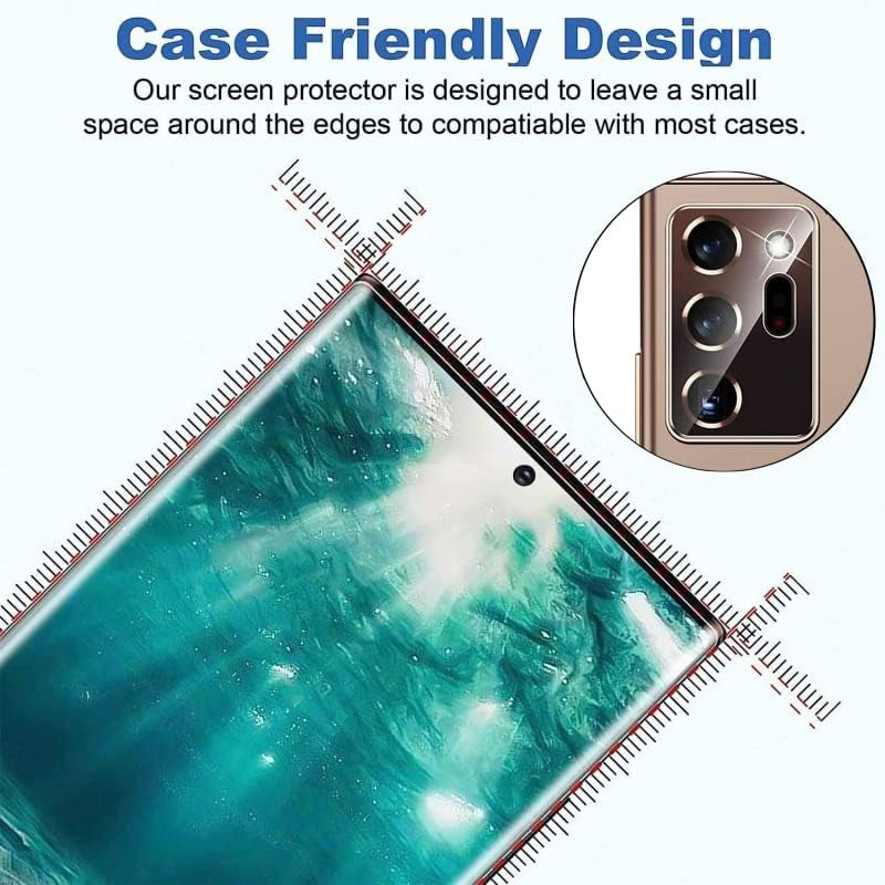 Samcorn [2+2 Pack] Screen Protector Samsung Galaxy Note 20Ultra/Note20 Ultra 5G,9H Tempered Glass,Ultrasonic Fingerprint Compatible,3D Curved,Hd Clear,Bubble-Free Galaxy Note 20Ultra Glass Protector  Samcorn   