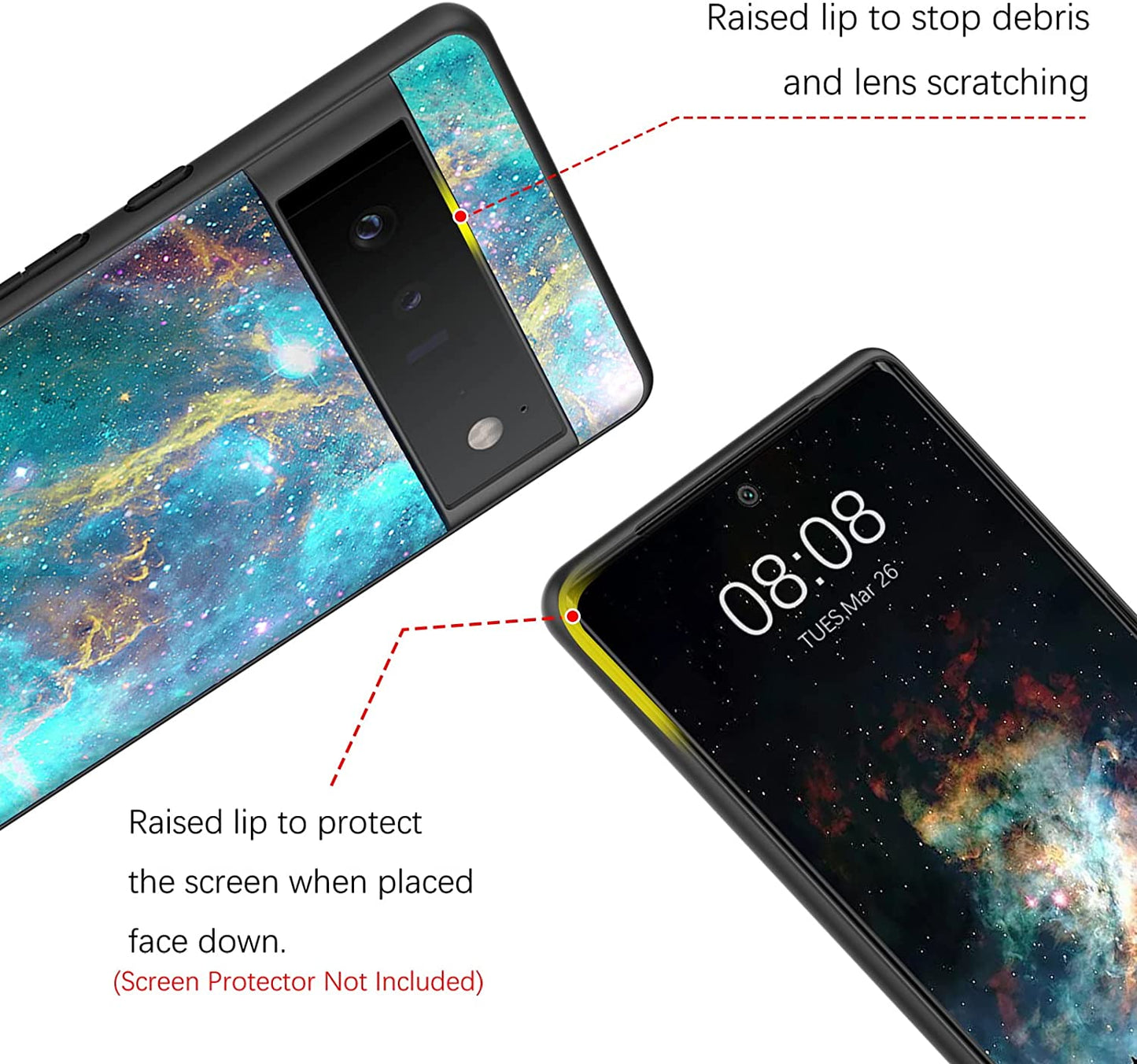 BENTOBEN Google Pixel 6 Pro Case, Slim Fit Glow in the Dark Hybrid Hard PC Soft TPU Bumper Shockproof Drop Protective Girls Women Men Phone Cover for Google Pixel 6 Pro 6.71", Green Nebula  BENTOBEN   