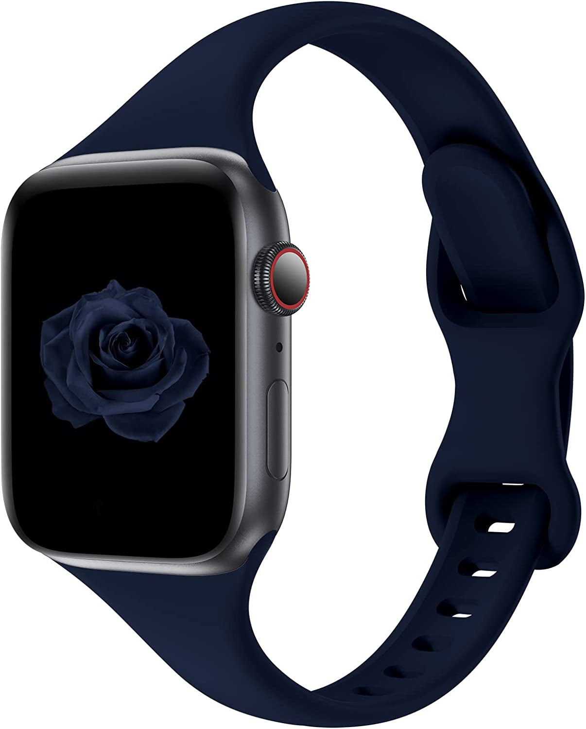 Acrbiutu Bands Compatible with Apple Watch 38Mm 40Mm 41Mm 42Mm 44Mm 45Mm 49Mm, Slim Thin Narrow Replacement Silicone Sport Strap Wristbands for Iwatch Series Ultra 8/7/6/5/4/3/2/1 SE Women Men  Acrbiutu Navy Blue 38/40/41mm 