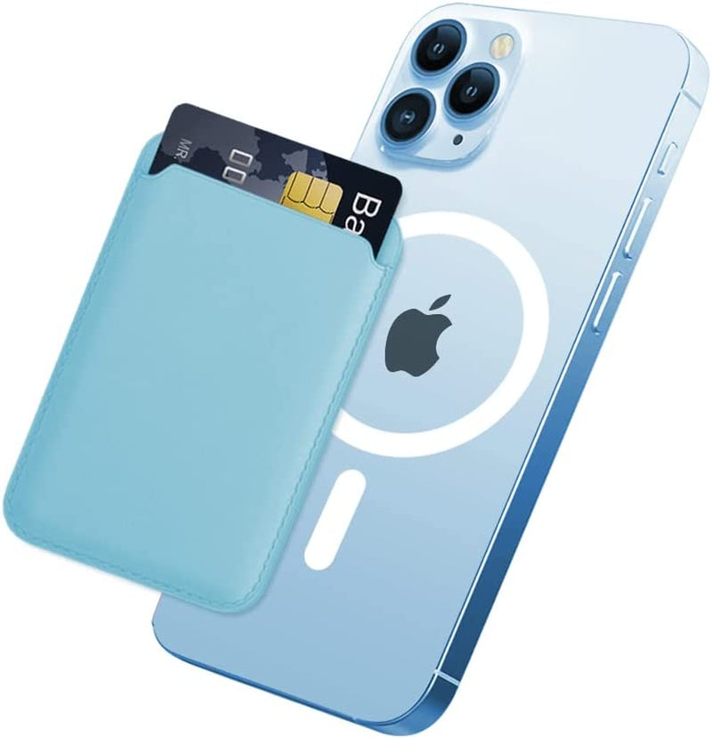 Magnetic Card Wallet Holder with Magsafe for Iphone 14 Pro Max/14 Plus/14 Pro/14, for Iphone 13 Pro Max/13 Pro/13/13 Mini, for Iphone 12/12 Pro/12 Max/12 Mini,Midnight  TWZKG Lightblue  