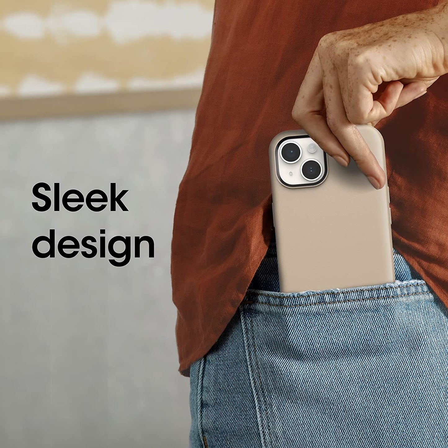 Otterbox SYMMETRY SERIES+ Antimicrobial Case with Magsafe for Iphone 14 & Iphone 13 - DONT EVEN CHAI (Brown)  OtterBox   