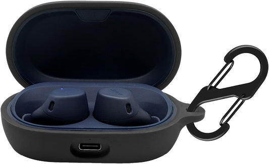 VAEKNVG Silicone Case Compatible for Jabra Elite 7 Pro/Elite 7 Active Shockproof Protective Earbuds Cover with Carabiner Accessories(Black)  VAEKNVG   