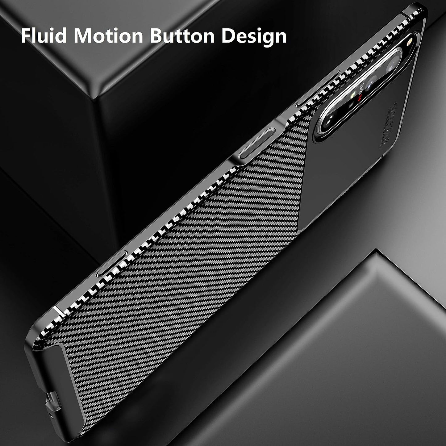 Cruzerlite Case for Sony Xperia 1 II, Carbon Fiber Texture Design Cover, Anti-Scratch, Shock, Absorption Case for Sony Xperia 1 II (Carbon Black)  Swiss Case Limited   