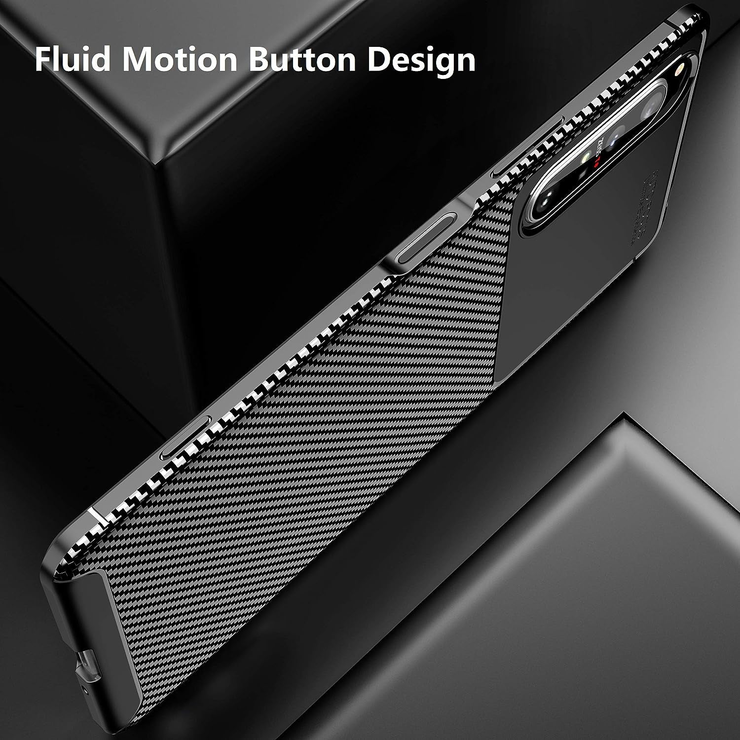Cruzerlite Case for Sony Xperia 1 II, Carbon Fiber Texture Design Cover, Anti-Scratch, Shock, Absorption Case for Sony Xperia 1 II (Carbon Black)  Swiss Case Limited   