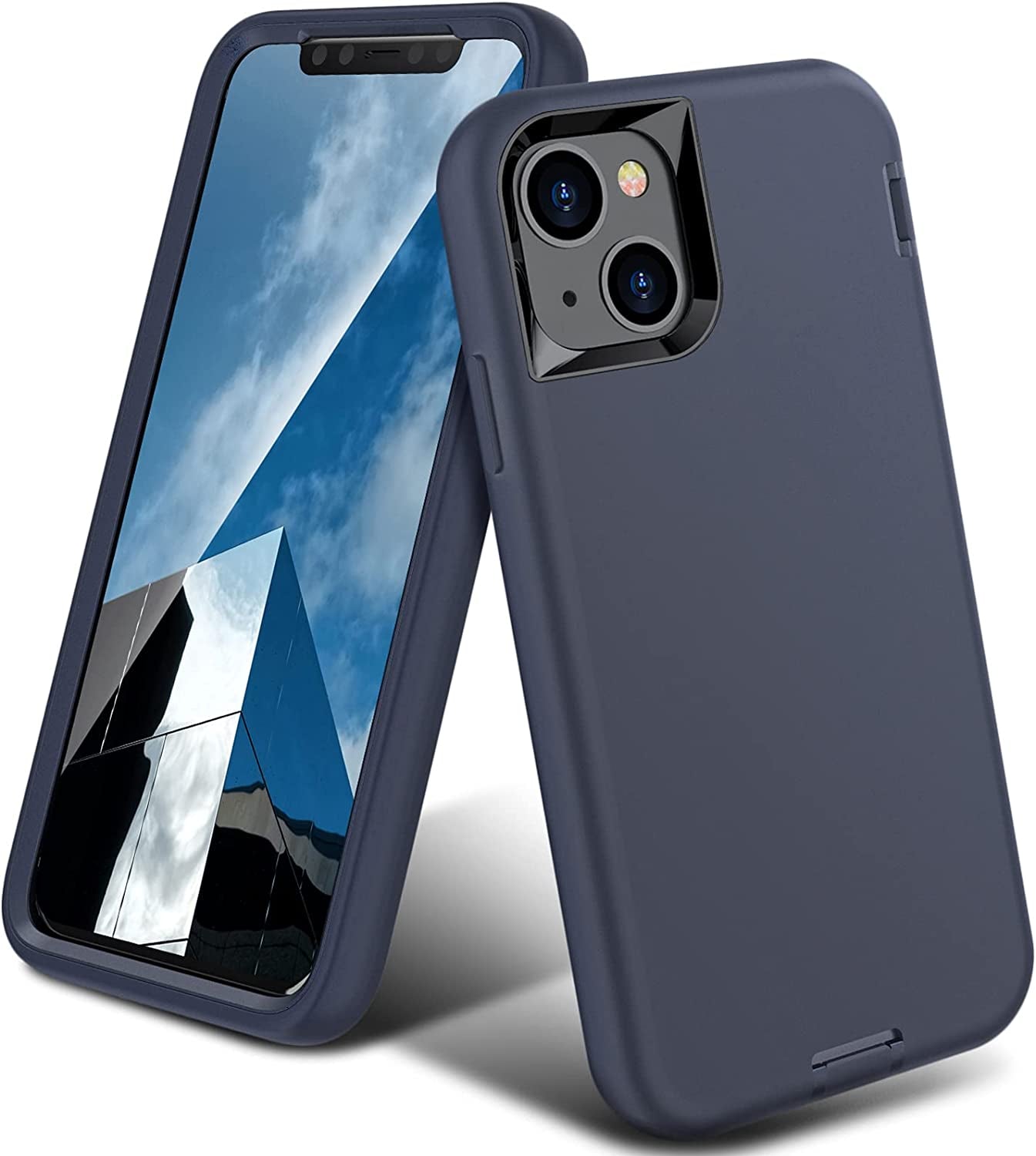 Oribox for Iphone 14 Case for Iphone 13 Case, Heavy Duty Shockproof Anti-Fall Clear Case  ORIbox Silicone Blue iPhone 13 