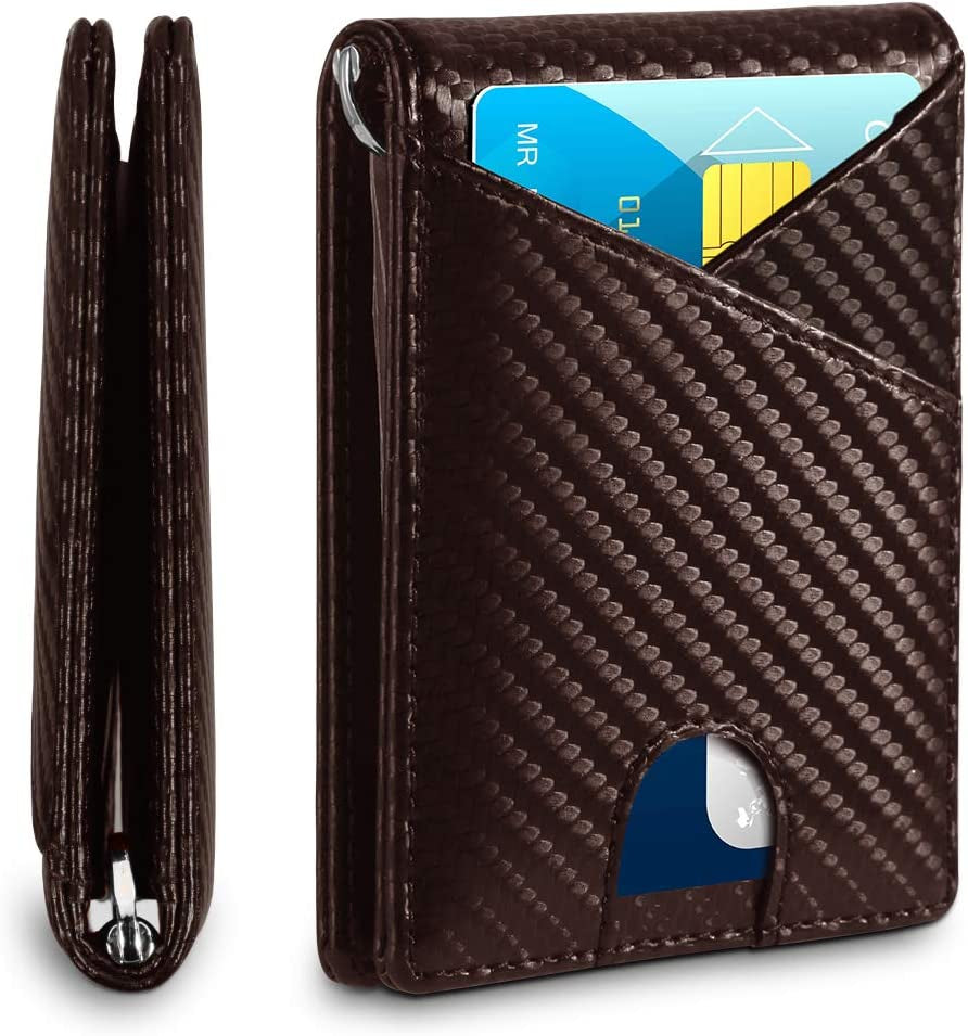 Tidoneam Mens Wallet with Money Clip RFID Blocking Slim Card Holder for Men with Gift Box  Tidoneam brown  
