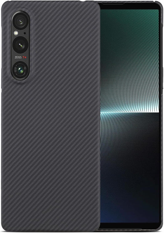 GIMENOHIG Ultra-Thin and Lightweight Rare 600D Aramid Carbon Fiber Case for Sony Xperia 1 V Phone Protective Cover (600D Black)  GIMENOHIG   