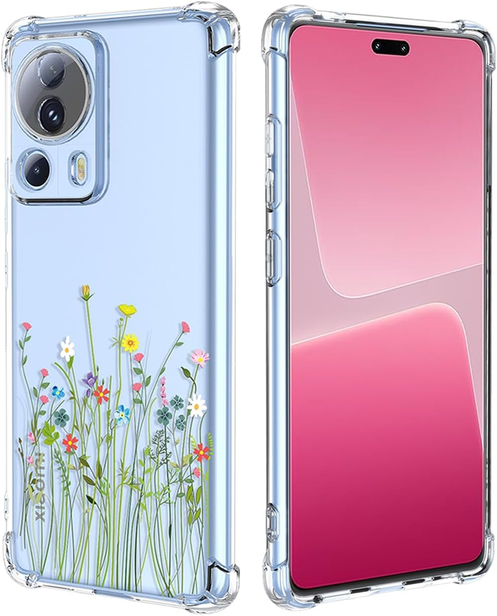 GTBDEKI Phone Case for Xiaomi 13 Lite Case, Xiaomi Civi 2 2209129SC Case, Clear Case with Flower Garden Patterns Protective Phone Cover for Xiaomi 13 Lite Flower Bouquet  GTBDEKI   
