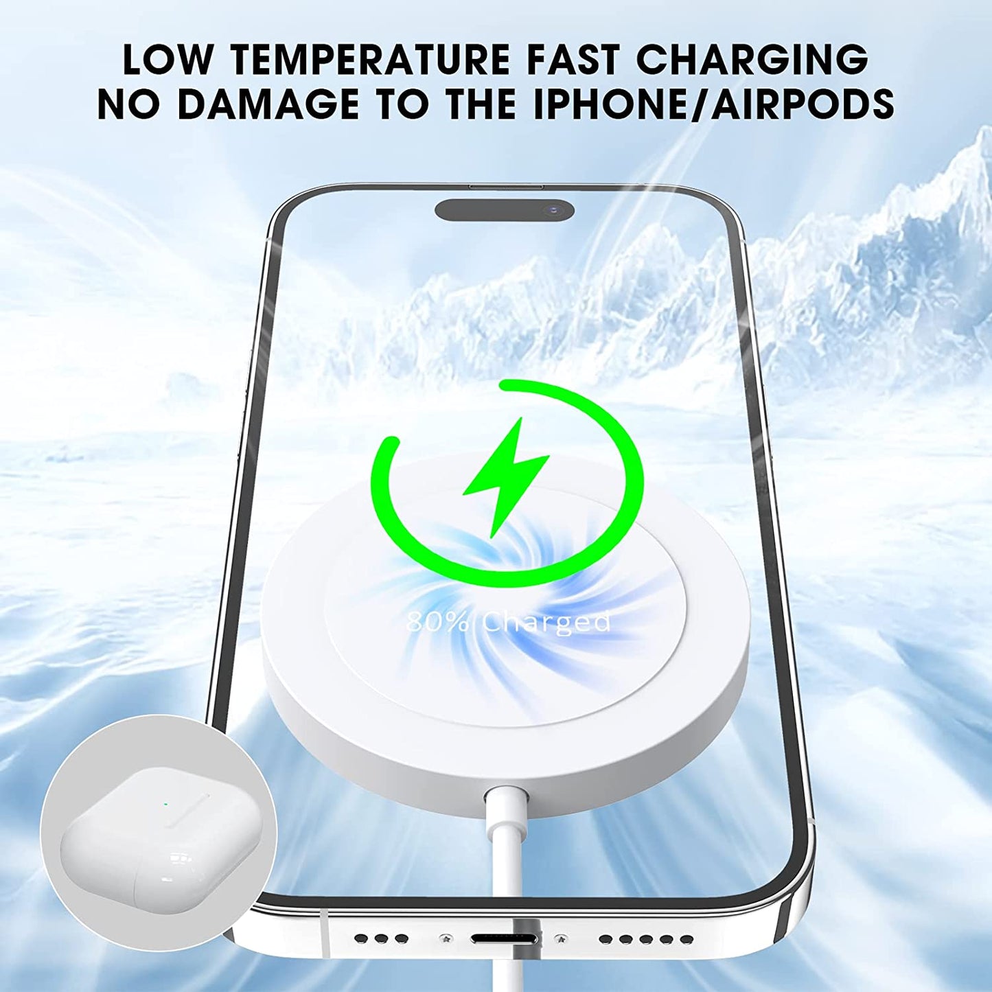 Magnetic Wireless Charger - Magnet Charging Pad Compatible with Iphone 14/14 Pro/14 Plus/14 Pro Max/ 13/13 Pro/13 Pro Max/12 Pro Max - Mag-Safe Charger for Airpods 3/2/Pro with USB-C 20W PD Adapter  Shenzhen USV Technology Co.,Ltd   