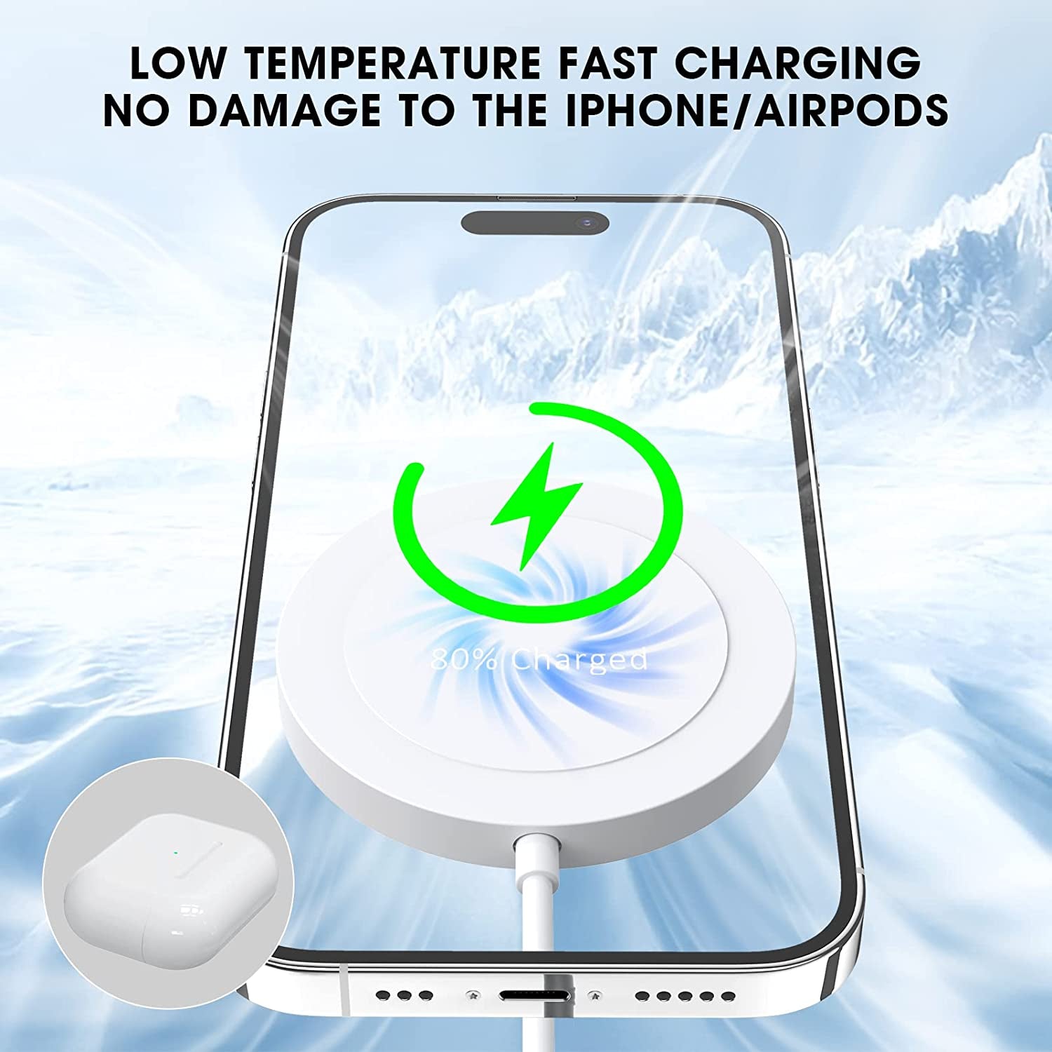 Magnetic Wireless Charger - Magnet Charging Pad Compatible with Iphone 14/14 Pro/14 Plus/14 Pro Max/ 13/13 Pro/13 Pro Max/12 Pro Max - Mag-Safe Charger for Airpods 3/2/Pro with USB-C 20W PD Adapter  Shenzhen USV Technology Co.,Ltd   