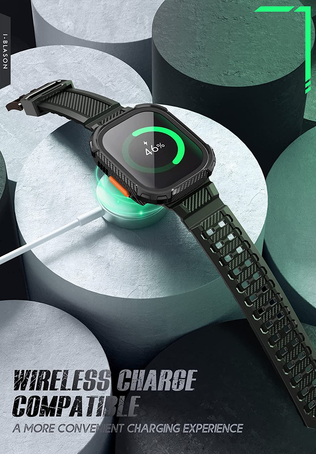 I-Blason Armorbox Compatible with Apple Watch Ultra Band [49Mm] for Apple Watch Ultra, Rugged TPU Watch Band & 2-Pack Bumper Cases [Built-In Tempered Glass Screen Protector] (Black, 49Mm)  i-Blason   