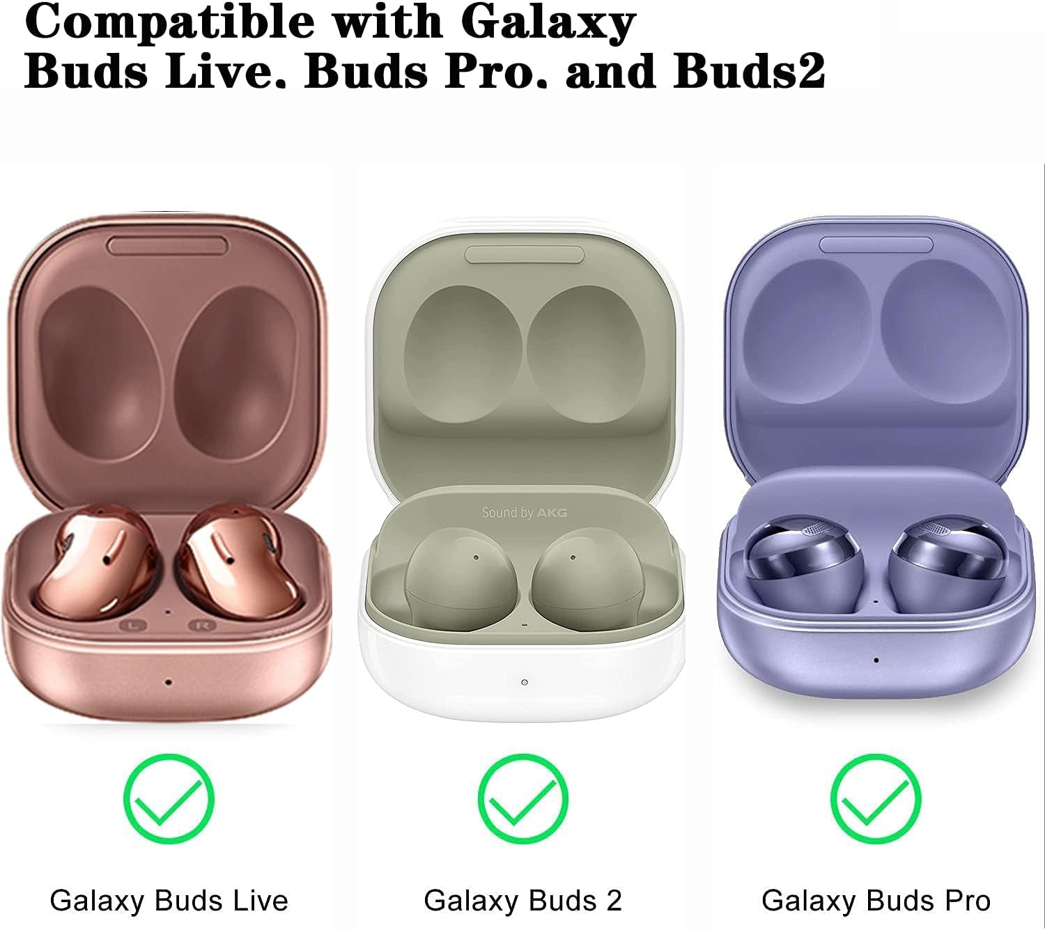 Winproo One-Piece Armor Cover Compatible Galaxy Buds 2 / Pro 2021 Galaxy Buds Live 2020 Case, Silicone Shock Resistant Samsung Earbuds Full Body Protective Case with Zipper Box and Keychain  YING GE   