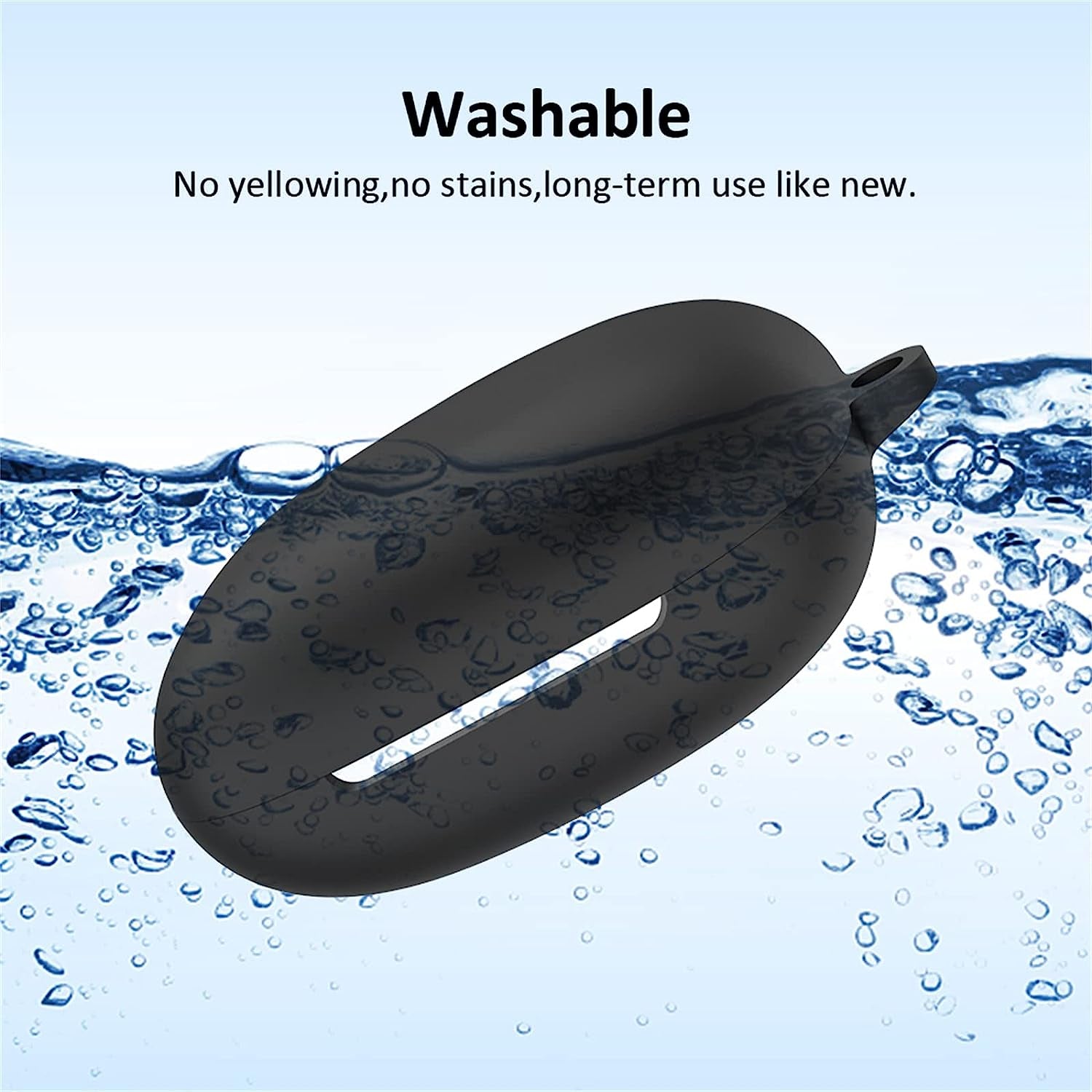 Case Cover for Beats Fit Pro 2021 New Wireless Earbuds, Soft Silicone Durable Shockproof Anti-Scratch Full Body Protective Cover with Portable Keychain for Women Men (Black)  RXNMH   