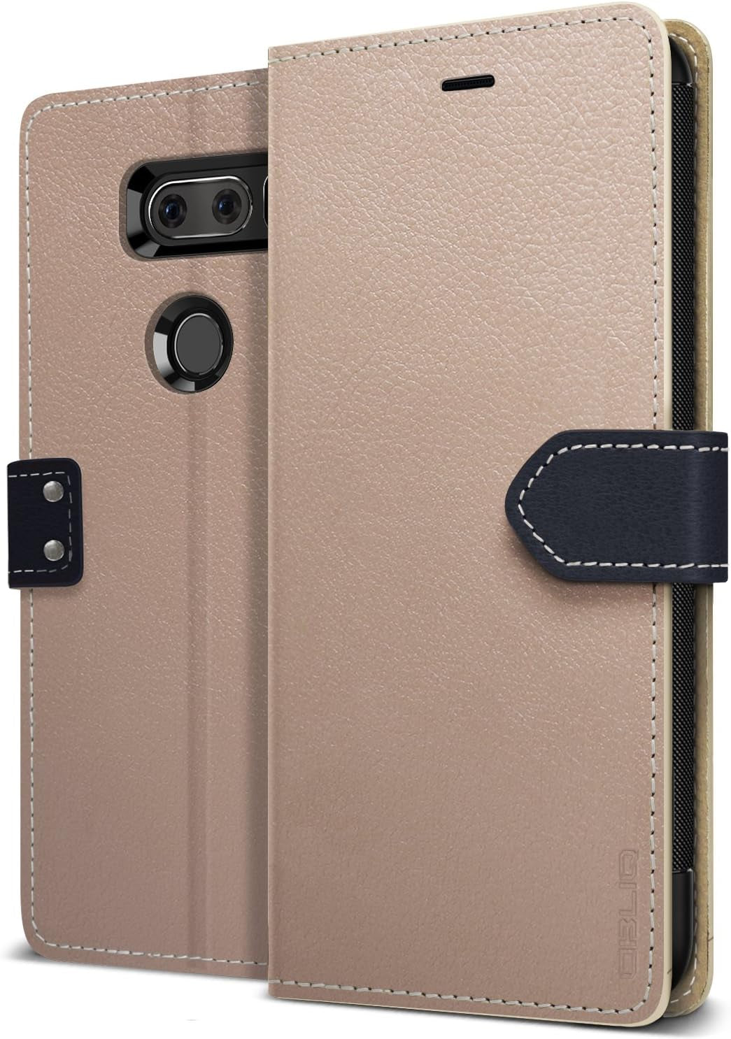 Obliq Premium Leather Wallet Case Cardholder and Kickstand for LG V20 - Mud Gray  ObliqPress-58766   