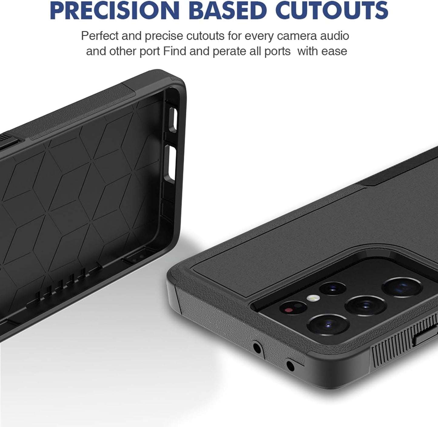 For Samsung Galaxy S21 Ultra Case: Dual Layer Protective Heavy Duty Cell Phone Cover Shockproof Rugged with Screen Protector - Military Protection Bumper Tough - Samsung Galaxy S21 Ultra 5G, Black  Jinxian Co., Ltd.   