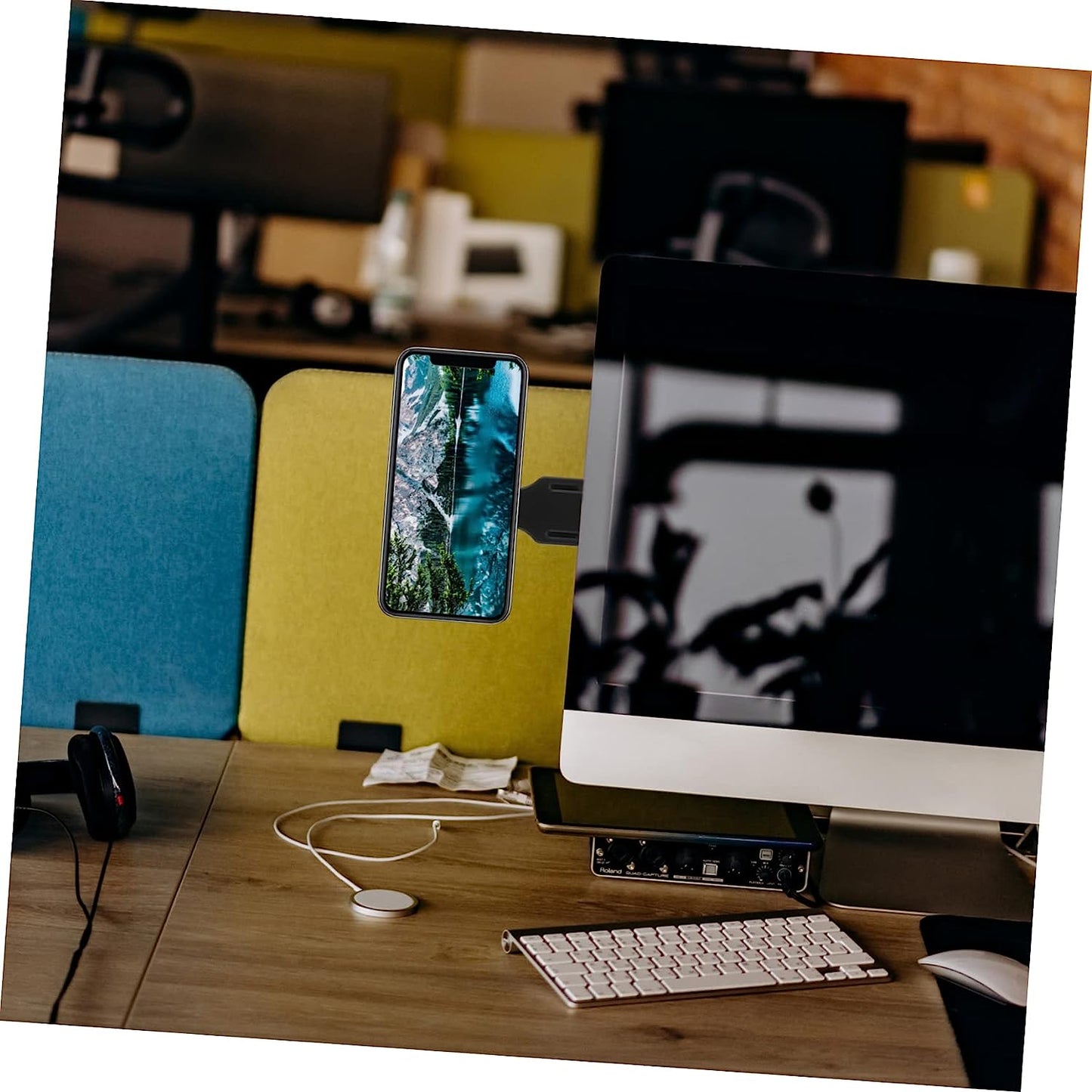 ULTECHNOVO Mobile Phone Expansion Bracket PC Monitor Stand Cell Phone Stand for Desk Laptopstand Phone Monitor Mount Laptop Phone Holder Magnetic Laptop Mount Small Stand Laptop Stand Mount  ULTECHNOVO   