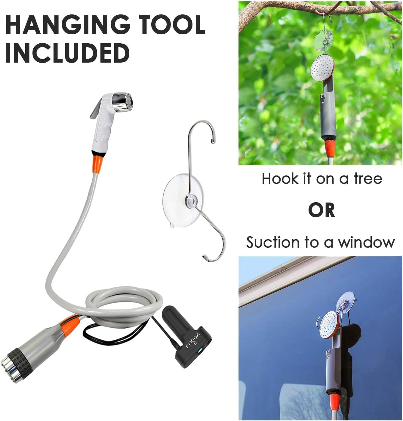 Electric Portable Bidet Handheld Battery,Bidet Handheld Water Sprayer Portable Rechargeable Battery Powered (Bidet+Shower)  LUOOV   