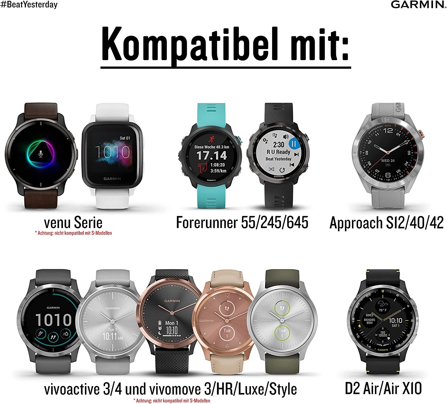 Garmin Quick Release Accessory Band 20 Mm- White Silicone, Stainless Hardware, 010-12924-10  Garmin   