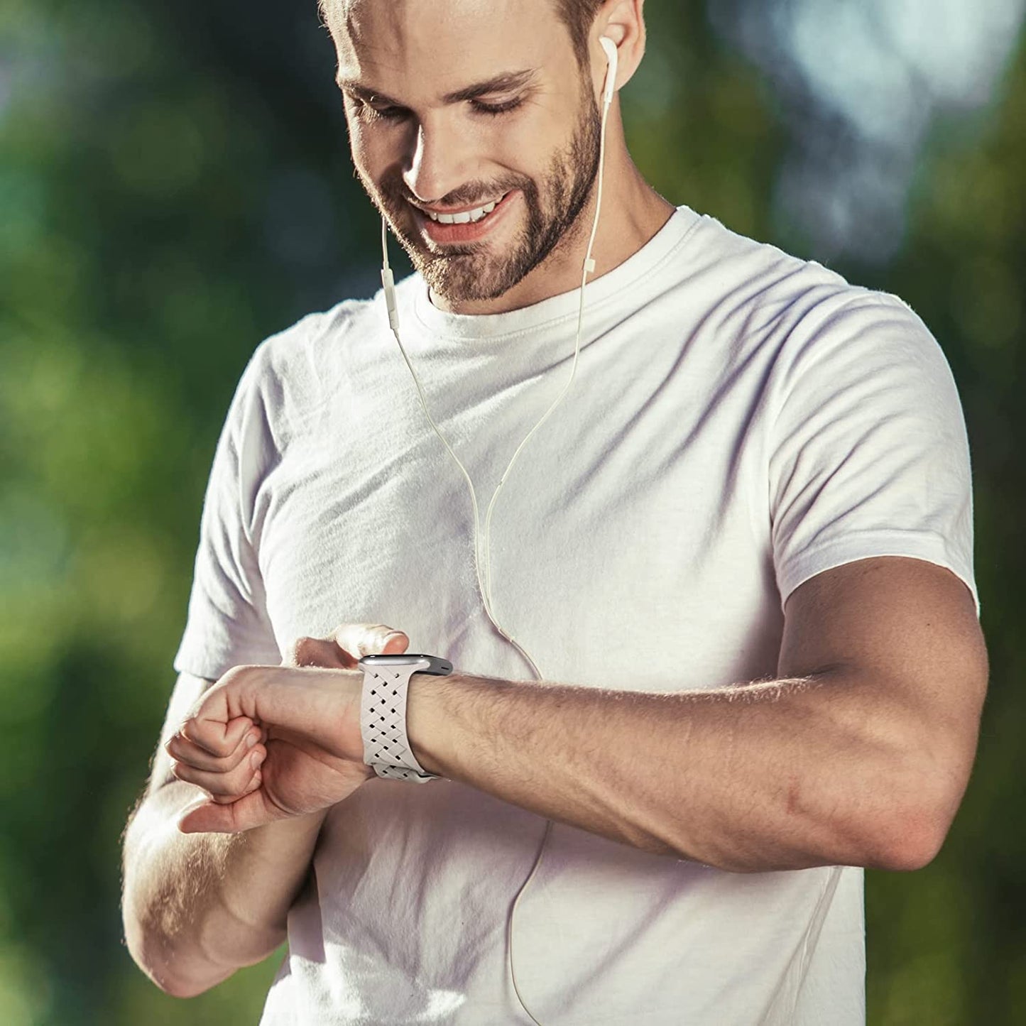 Distore Silicone Braided Weave Bands Compatible with Apple Watch 38Mm 40Mm 41Mm 42Mm 44Mm 45Mm 49Mm, Replacement Silicone Sport Breathable Strap for Iwatch Series Ultra SE 8/7/6/5/4/3/2/1 Women Men  Distore   