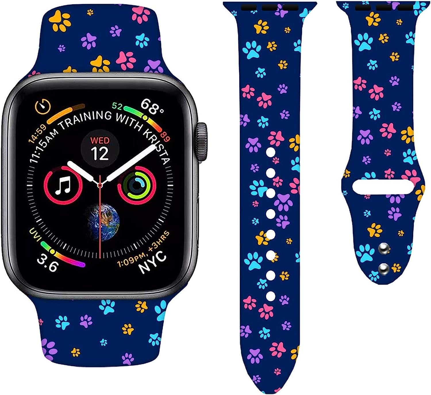 Sport Watch Band Compatible with Apple Watch 38Mm 40Mm 41Mm 42Mm 44Mm 45Mm for Women Men,Adjustable Replaceable Soft Silicone Smartwatch Straps for Iwatch Series SE 7 6 5 4 3 2 1  JOJGOEHO white-style 2 38mm/40mm/41mm (M/L) 