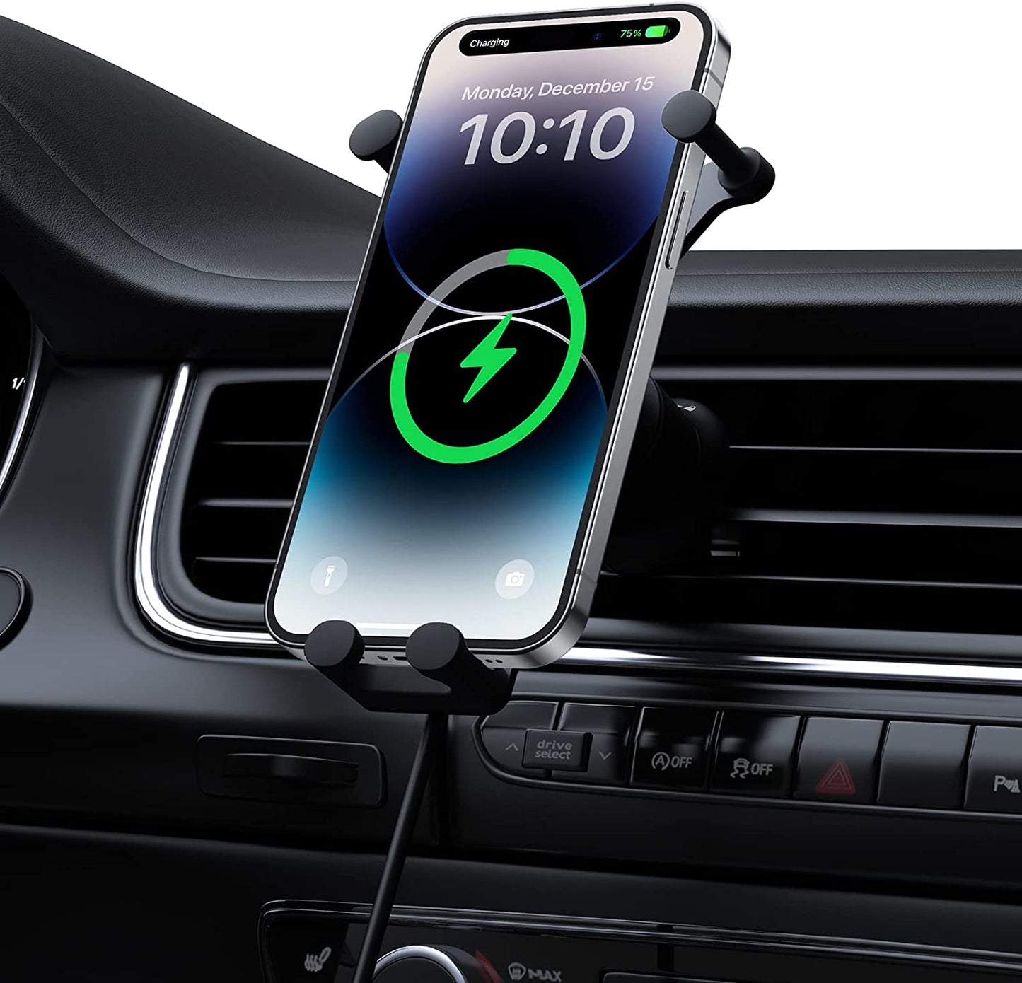 Wireless Car Charger, Baseus 15W Fast Charging Phone Mount for Car Vent, Car Phone Holder with Enlarged Charging Coil for Iphone 14 13 12 11 10 8 Pro Max Xs, Samsung Galaxy S&Note Series Google LG Etc  Baseus   