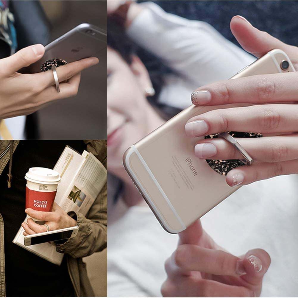 4-Pack Phone Ring Holder 360 Rotation Finger Stand Grip Kickstand for Smartphones and Tablets (Pink Marble)  Houmee   