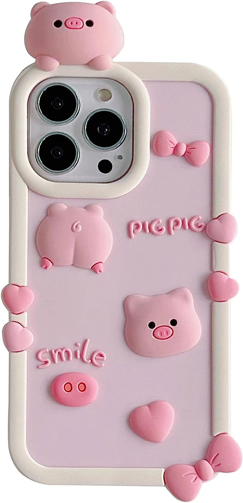 YAKVOOK Kawaii Phone Cases for Iphone 12/12 Pro,Cute Cartoon Cookies Bear Phone Case with Bubble Tea Phone Case 3D Iphone 12/12 Pro Case Soft Silicone Shockproof Cover for Women Girls  Yatchen Pink Pig Iphone 11 Pro Max 