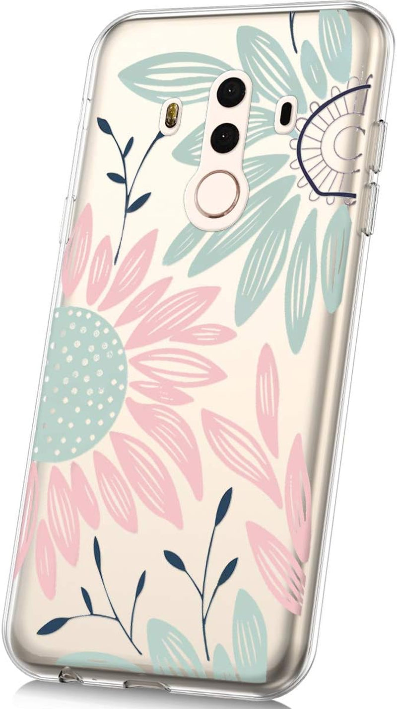 PHEZEN Case for Huawei Mate 10 Pro Case,Cute Art Design Soft Flexible Crystal Clear TPU Silicone Rubber Case Ultra Thin Transparent TPU Bumper Cover Phone Case for Huawei Mate 10 Pro,Blue Dreamcatcher  PHEZEN Pink Green Sunflower  