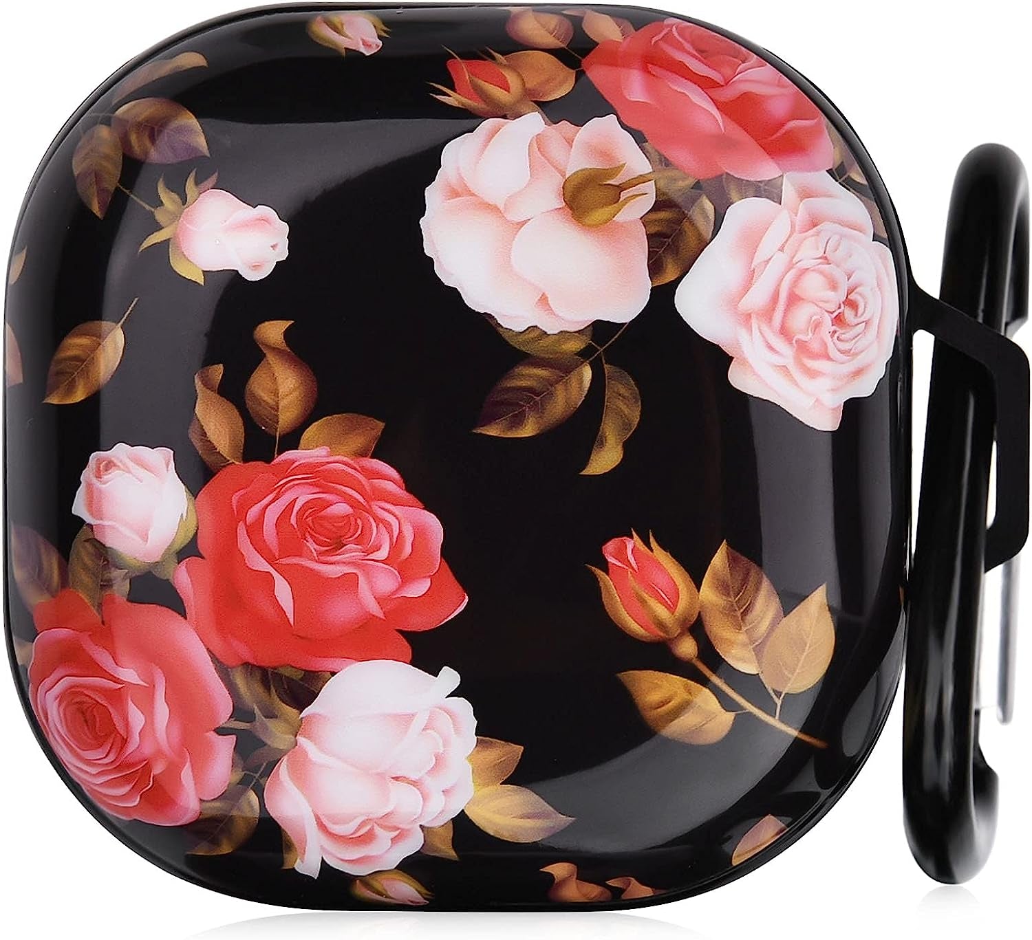 OLEBAND Galaxy Buds 2 Pro/Buds Live/Buds Pro/Buds 2 Case with Cute Pattern and Keychain Accessory,Hard Cover for Women and Girls,Colorful Marble  OLEB Red Rose  