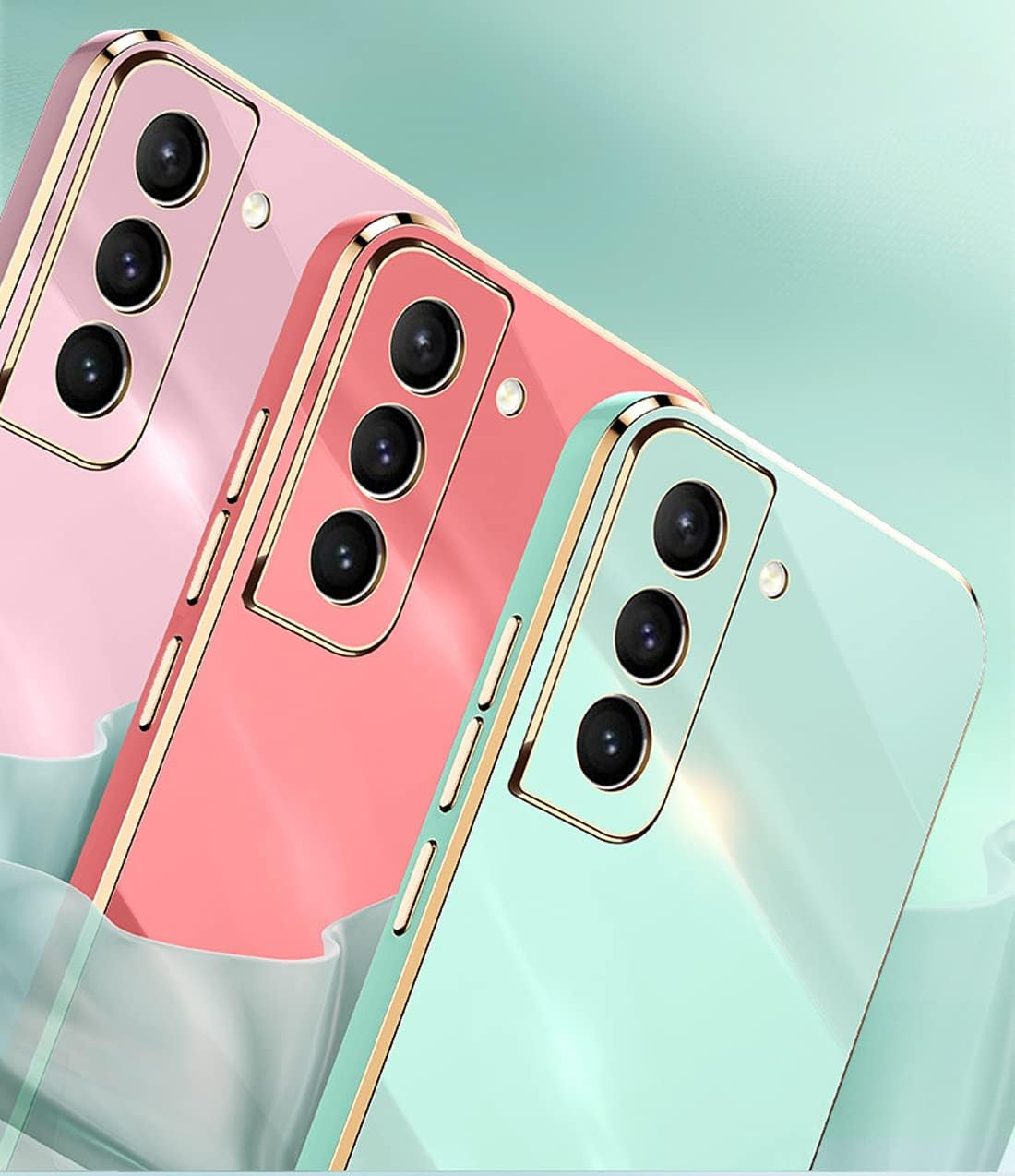 Sunswim Compatible with Galaxy S21+ plus Case Cover Cute Full Camera Lens Protection & Electroplate Shockproof Edge Bumper Case Soft TPU Protective Phone Cases for Samsung Galaxy S21 plus 5G 6.7"-Pink  Sunswim   