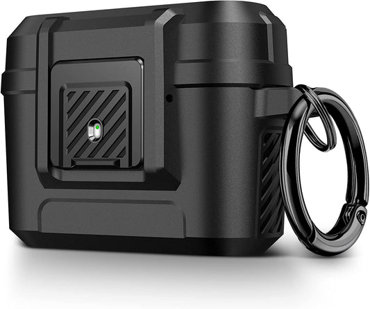 Youtec for Airpods Pro Case Cover for Men with Lock, Military Armor Series Full-Body Airpod Pro Case with Keychain Cool Air Pod Pro Shockproof Protective Case for Airpods Pro 2019,Black  Youtec   
