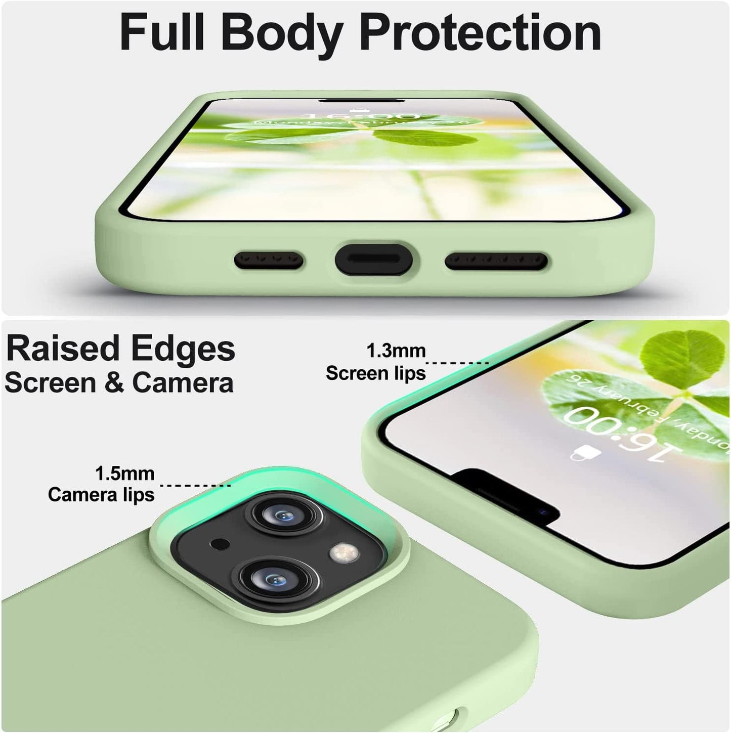 Vooii Compatible with Iphone 14 Case,[Silky Touch Premium Liquid Silicone] [Soft Anti-Scratch Microfiber Lining], Ultra Slim Shockproof Protective Case for Iphone 14 - Matcha  Vooii   