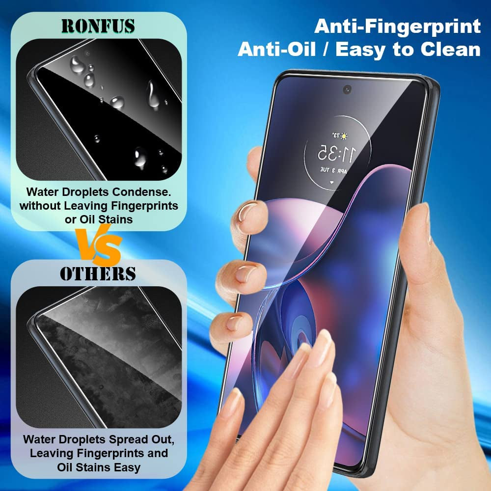RONFUS 3 Pack Compatible for Motorola Edge 2022 Tempered Glass Screen Protector,Case Friendly,Ultra HD, 9H Hardness,Touch Sensitive  RONFUS   